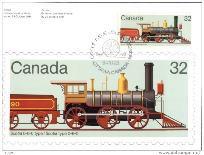 (502) Maxi Card - Stamp Card - Canada - Stamp Reproduction Train - Cartoline Maximum