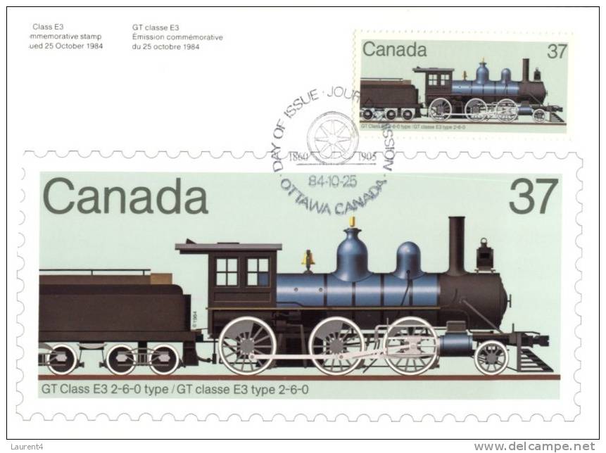 (502) Maxi Card - Stamp Card - Canada - Stamp Reproduction Train - Tarjetas – Máxima