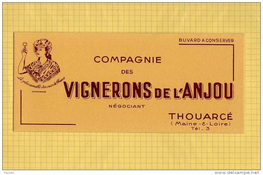 BUVARD : Compagnie Des Vignerons De L'ANJOU  THOUARCE - Schnaps & Bier