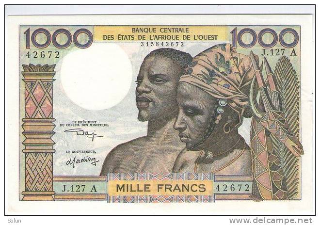 IVORY COAST  AFRICA  1000  FRANCS  BANKNOTE  P-103Ak - Elfenbeinküste (Côte D'Ivoire)