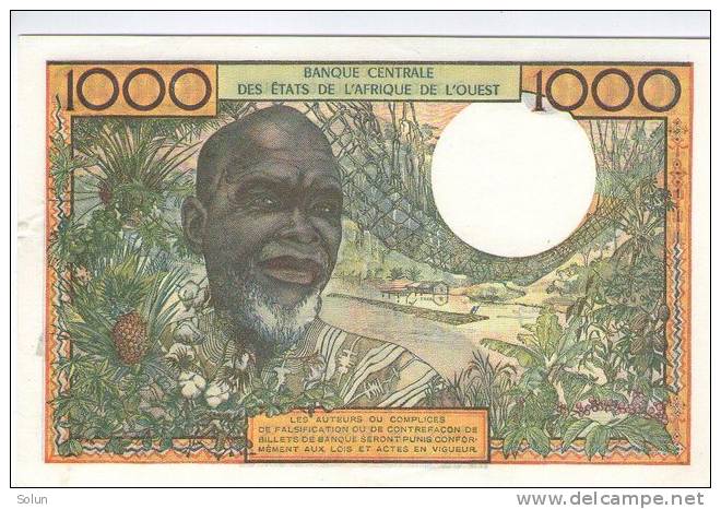 IVORY COAST  AFRICA  1000  FRANCS  BANKNOTE  P-103Ak - Costa De Marfil