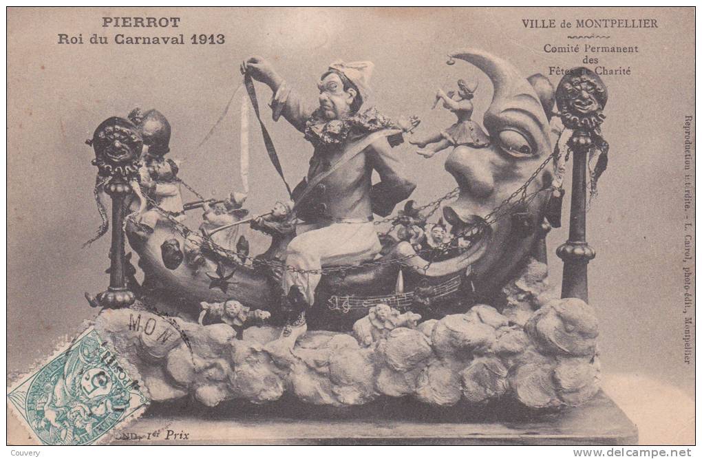 CPA 34 MONTPELLIER, PIERROT , ROI Du Carnaval 1913. - Montpellier