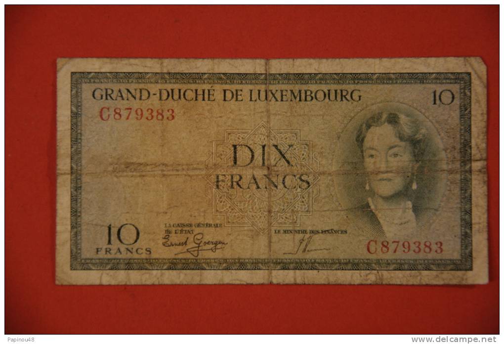 Billet De 10 Frs  Luxembourgeois - Luxembourg