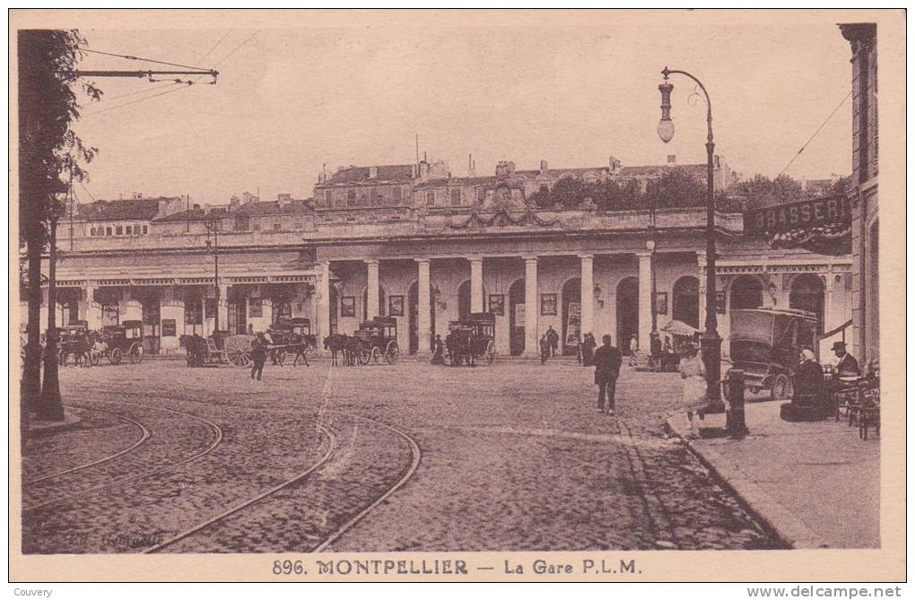 CPA 34  MONTPELLIER, La Gare PLM. (animée) - Montpellier