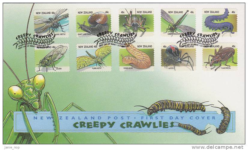 New Zealand 1997 Creepy Crawlies FDC - FDC