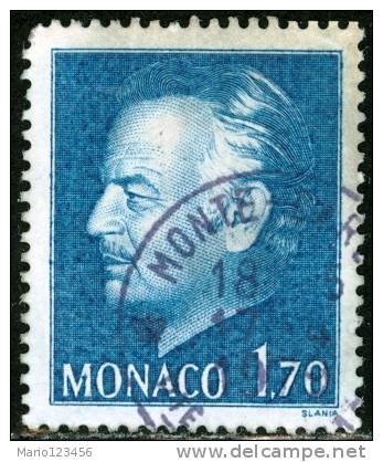 PRINCIPATO DI MONACO, PRINCE RAINIER III, 1978, FRANCOBOLLO USATO, Mi 1328,   Scott 943,   YT 1144 - Usados