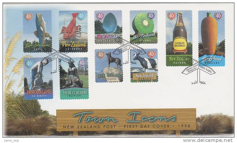 New Zealand 1998 Town Icons FDC - FDC