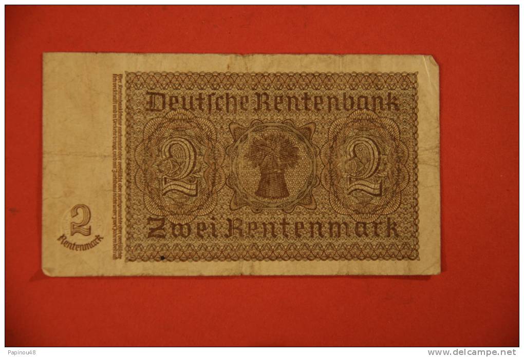 2 Rentenmark De 1923 - 2 Rentenmark