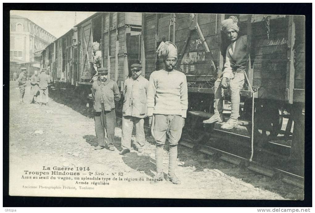 Lot De 3 CPA. La Guerre 1914.  Toulouse. TROUPES HINDOUES. " Transport Par Train Des Troupes" .     Cartes Suivies. - Guerre 1914-18