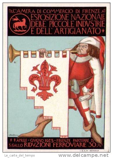 Cartolina Esposizione Nazionale Piccole Industrie E Artigianato FIRENZE 1923 Ill.U.Bartolini - Esposizioni