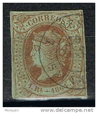 Sello 1 Real Isabel II 1864, Fechador LEDESMA (Santander), Num 67 º - Oblitérés