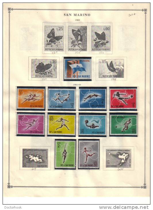 SAN MARINO    Collection Of  Mounted Mint And Used As Per Scan. (2 SCANS) - Collections, Lots & Séries