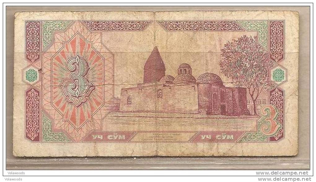 Uzbekistan - Banconota Circolata Da 3 Sum - 1994 - Uzbekistán