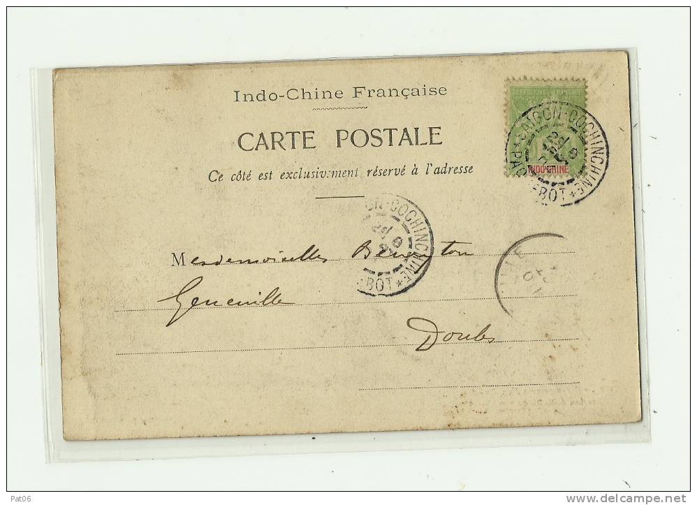 CPA  Déchargement Du Radeau De Bambous -  Tonkin Ligne PAQ.l'Extréme-Orient     1904 - Autres & Non Classés