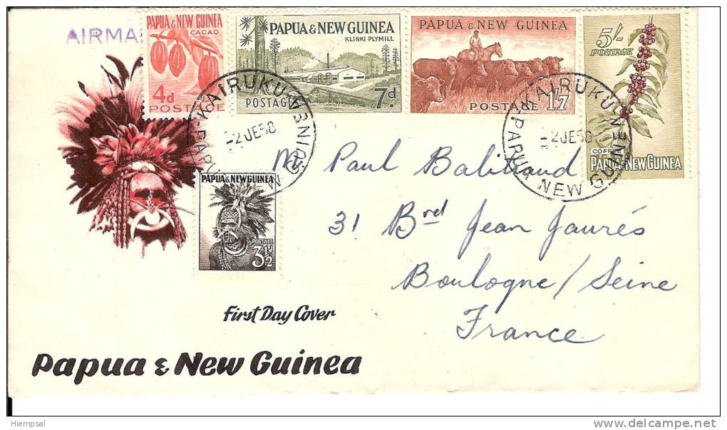 LETTRE    PAPUA ET NEW GUINEA    AIR MAIL  1958 - Guinée (1958-...)