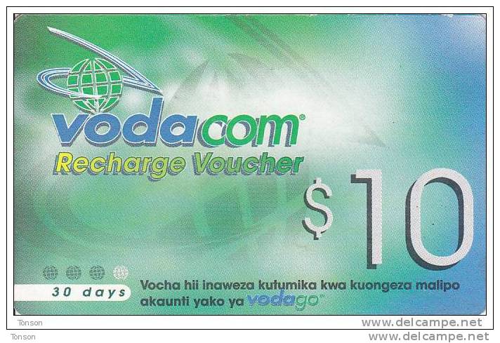 Tanzania, $10, Vodacom, GSM Recharge Voucher, 2 Scans. (27.09.2002) - Tanzania