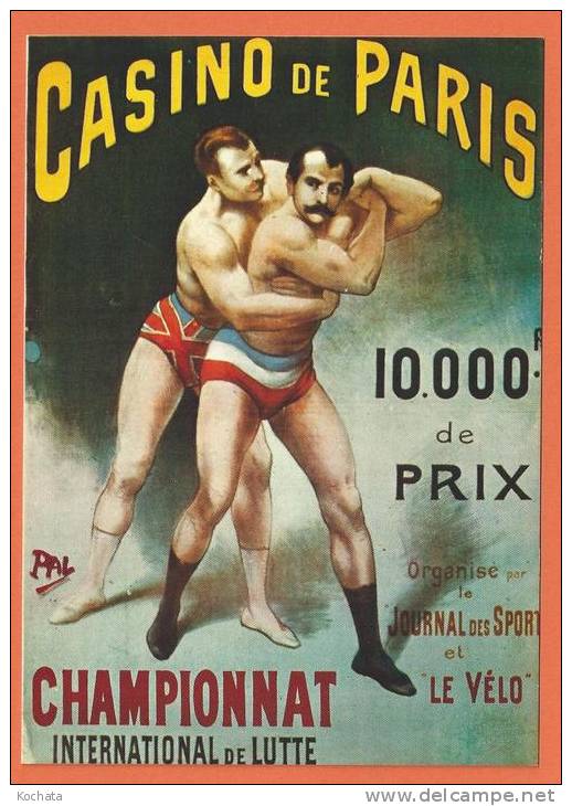 S295, Repro Affiche, Casino De Paris, Championnat Internatioal De Lutte, S 8, Non Circulée - Ringen