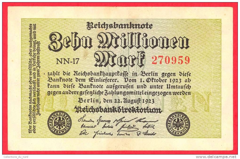 Germany  -  1 Million Marks  - EF+/AU - Banknote - 1923 / Papier Monnaie - Billet Allemagne - 1 Mio. Mark