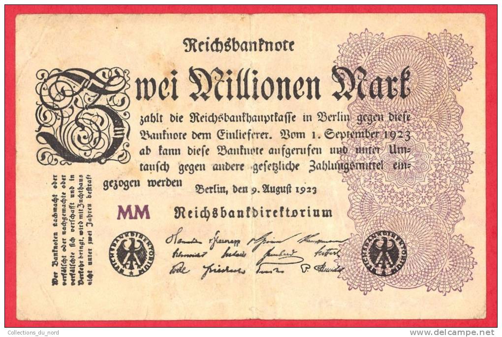 Germany  -  1 Million Marks  - VG/F - Banknote - 1923 / Papier Monnaie - Billet Allemagne - 1 Miljoen Mark