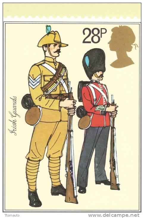 The British Army  -  The Irish Guards    -   Stamp Card - Régiments