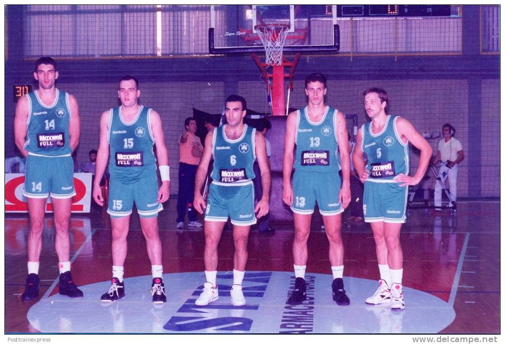 Greece.Basketball Team. PANATHINAIKOS.(Vrancovitsch,Miriounis,Galis,Komazetc,Sok).10X15cm. - Sports