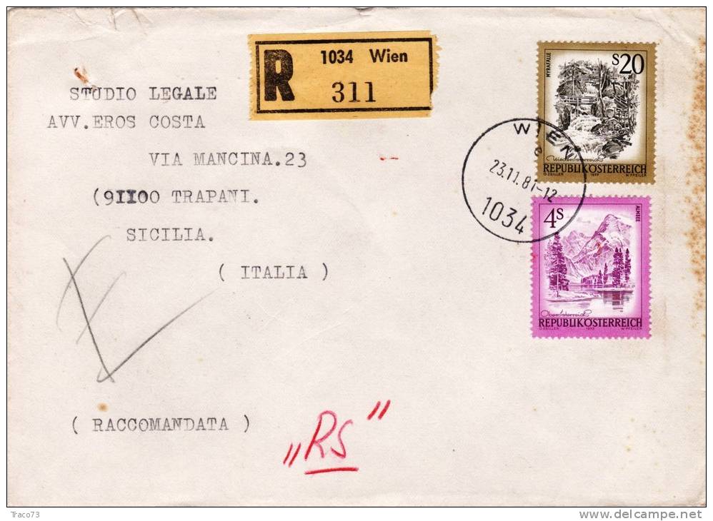 AUSTRIA /  ITALIA  - Cover _ Lettera - Briefe U. Dokumente