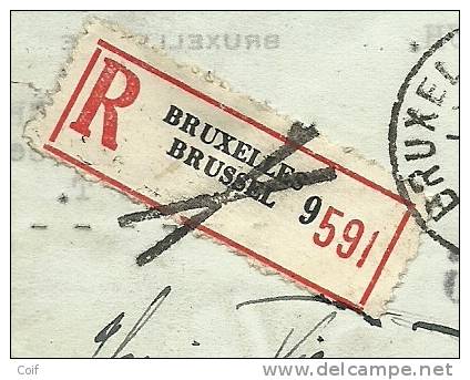 724T+762 Op Brief Aangetekend-AR, BRUXELLES 9J ->ALOST, Aantekenstrookje Geannuleerd Met "croix De Saint-André" Stempel - 1946 -10%