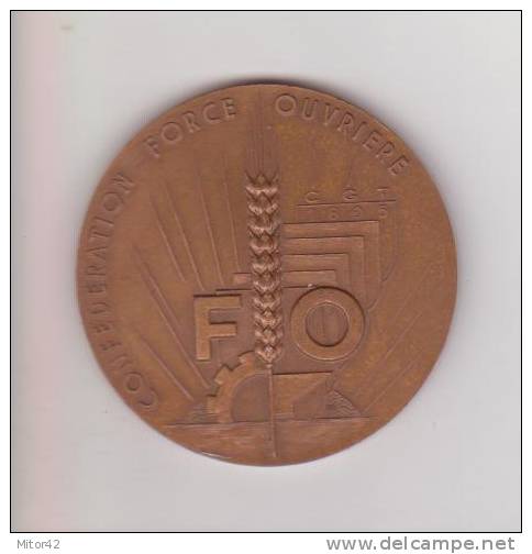 16-Francia-France-Medaglia Bronzo-médaille De Bronze: "Confederation Force Ouvriere"-diametro Mm.58- - Professionals / Firms