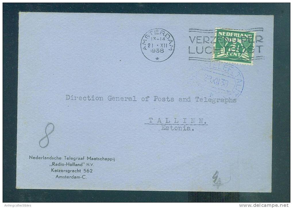 Netherland: Cover Sent To Estonia With Postmark 1938 - Fine - Lettres & Documents