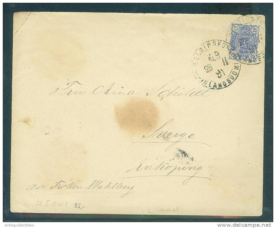 Finland: Old Cover With Postmark 1891 - Fine And Rare - Briefe U. Dokumente