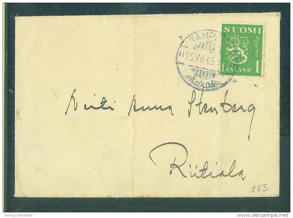 Finland: Cover With Postmark 1945 - Fine - Briefe U. Dokumente