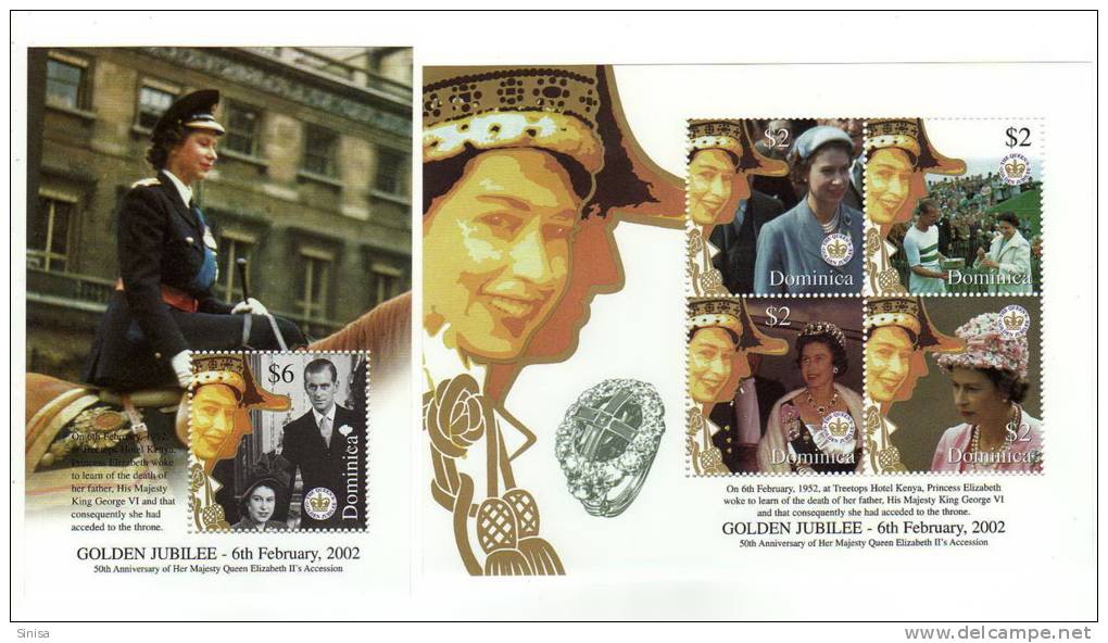 Dominica / S/S / Queen Elizabeth II`s / Golden Jubilee - Dominica (1978-...)