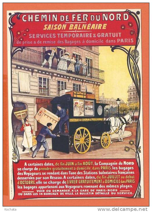 S301, Repro Affiche, Chemin De Fer Du Nord, Calèche, Factage, Post, Saison Balnéaire, I 2, Non Circulée - Altri & Non Classificati