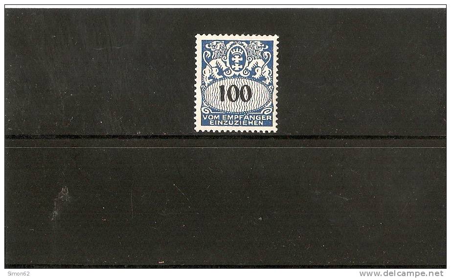 DANTZIG  Timbres  Taxe  N 32 X - Strafport