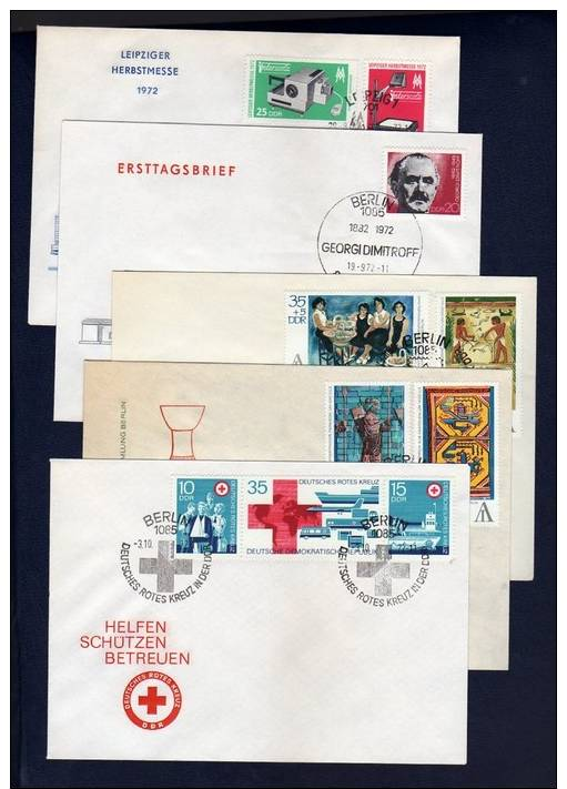 DDR 1972, FDC - 1783 Bis 1791, Messe, Dimitrow , Interartes, Rotes Kreuz - Other & Unclassified