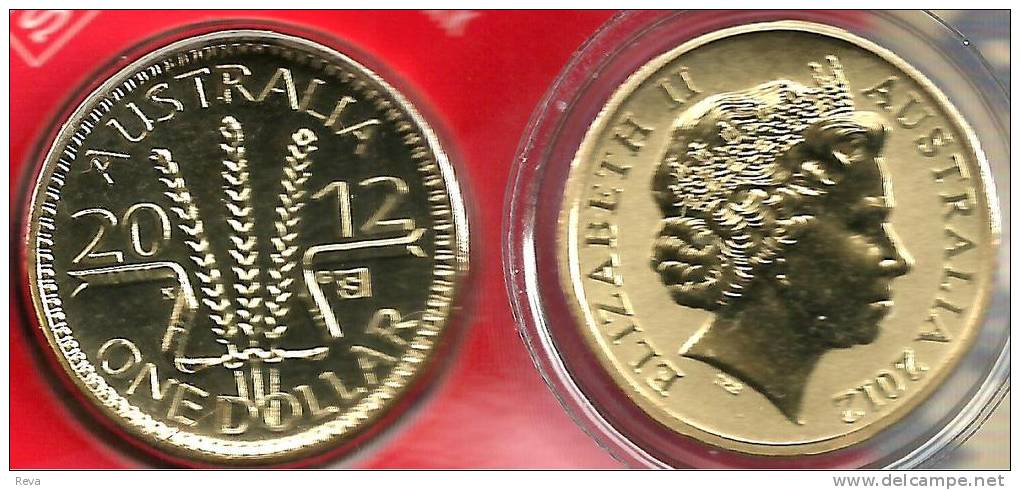 AUSTRALIA $1 WHEAT SHEAF FOOD 2012 "S" MINT QEII HEAD ONE YEAR TYPE UNC NOT RELEASED READ DESCRIPTION CAREFULLY !!! - Otros & Sin Clasificación