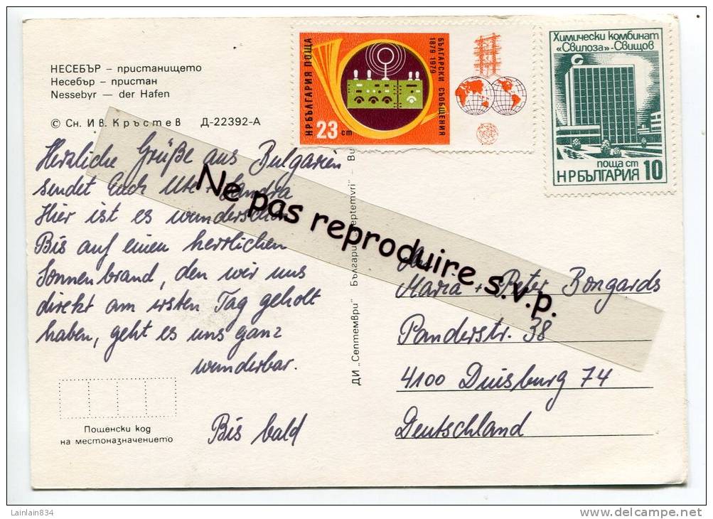 - Deux Jolis Timbres, Non Oblitérés Sur CPM, à Destination De Duisburg, Allemagne, Deutschland, Très Bon état, Scans. - Storia Postale