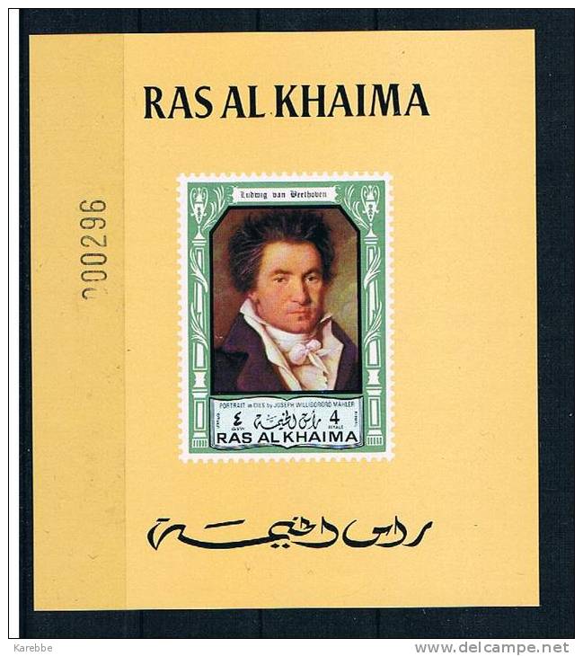 Ras Al Khaima Proof Block Musik Beethoven Rare - Ra's Al-Chaima