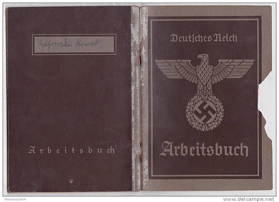 WW 2 - Nazi Germany - Deutsches Reich Arbeitsbuch - Arbeitsamt Lublinitz 03.04.1940 - Livret De Travail - Work Book - Documents