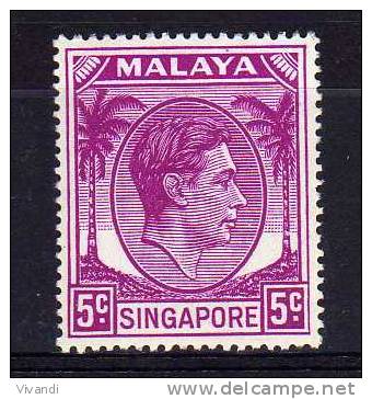 Singapore - 1952 - 5 Cents Definitive (Perf 14) - MH - Singapore (...-1959)