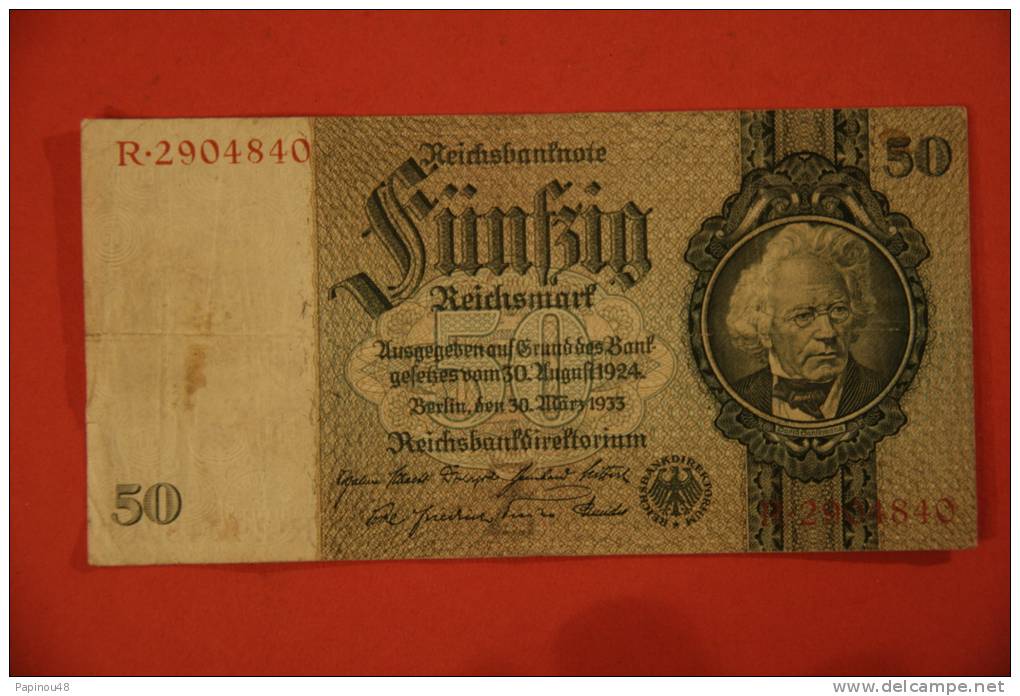 Billet De 50 Reichsmark 1933 - 10 Mark