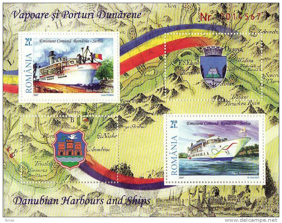 Romania / S/S / Danube / Joint Issue Serbia-Romania - Gebraucht