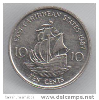 EAST CARIBBEAN STATES 10 CENTS 1987 - Oost-Caribische Staten