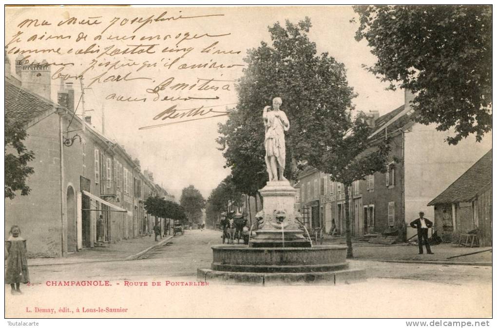 CPA 39 CHAMPAGNOLE ROUTE DE PONTARLIER 1902 - Champagnole