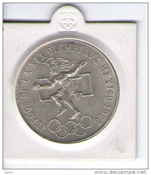 MEXICO ,   25  PESOS  1968 , SILVER COIN  Summer Olympics Games RARE - México