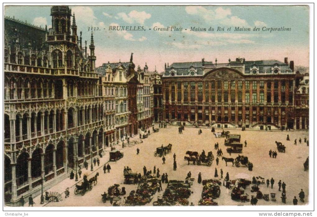 Brussel, Bruxelles, Grand'Place, Maison Du Roi Et Maison Des Corporations (pk8517) - Marktpleinen, Pleinen