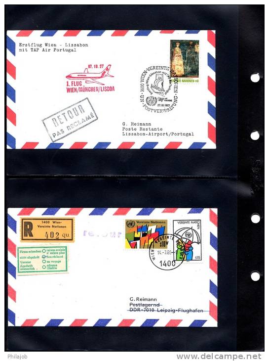 Lot De 2 Enveloppes Flypost ONU Vienne En Parfait état + Prix Dégressif. - Autres & Non Classés