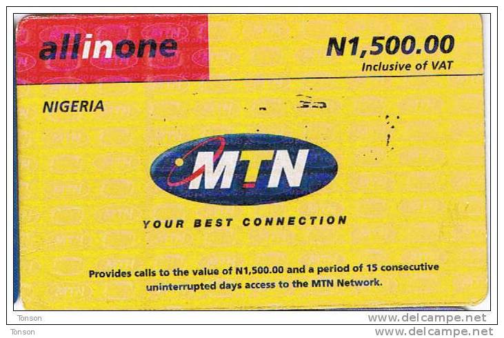 Nigeria, N 1,500.00, MTN Logo, 2 Scans. - Nigeria