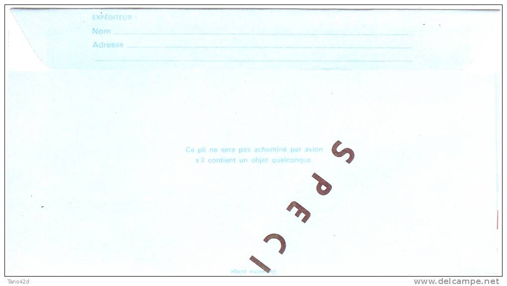 LSAU5 - FRANCE AEROGRAMME "SPECIMEN" DES COURS D'INSTRUCTION CONCORDE 4f50 SUR 4f20 - Specimen