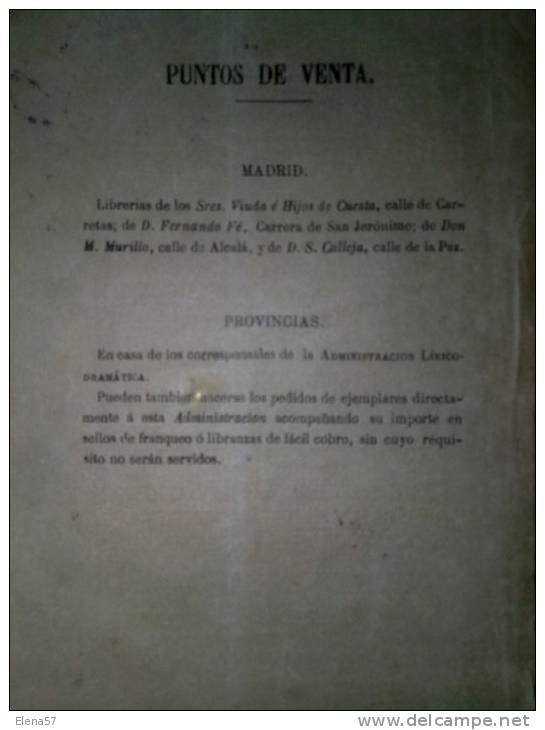 LIBRO ADMINISTRACION LIRICO -DRAMATICA ¡A SANGRE Y FUEGO! JUGUETE COMICO LIRICO.AÑO 1880 MADRID EN UN ACTO Y EN PROSA LE - Theater